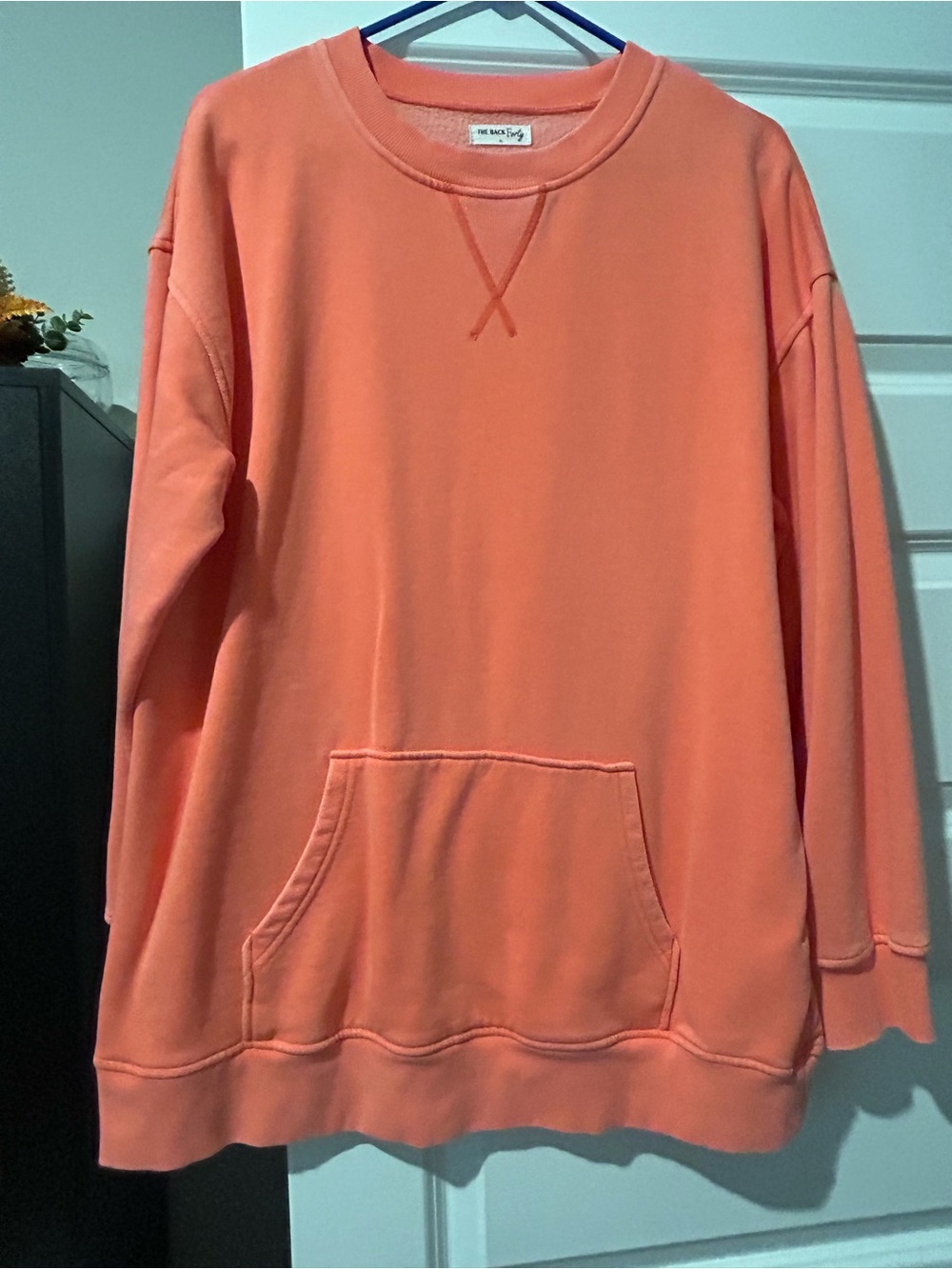 Coral Crewneck Pullover Sweatshirt